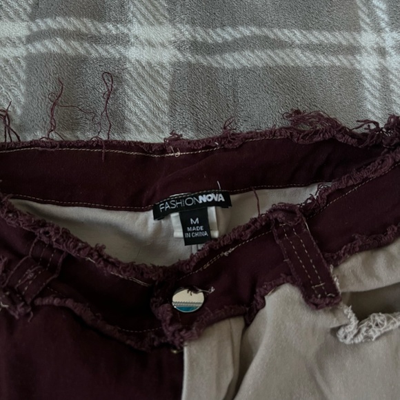 Fashion Nova Brown & Beige Patchwork Cargo Pants – Edgy & Trendy - Picture 4 of 4